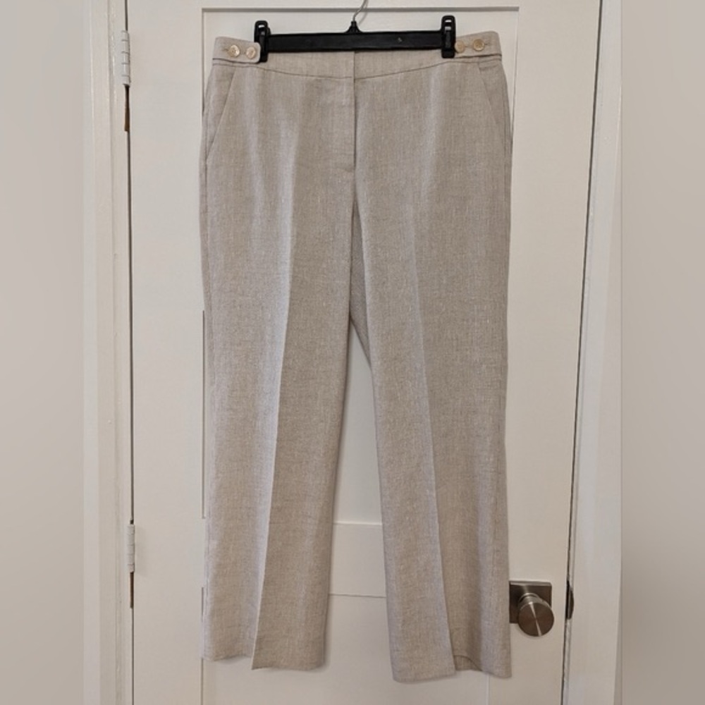 Talbots Windsor Linen Cream Pants Size 10